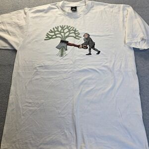 Upper Playground George Washington Axe Graphic T-Shirt White XL Streetwear